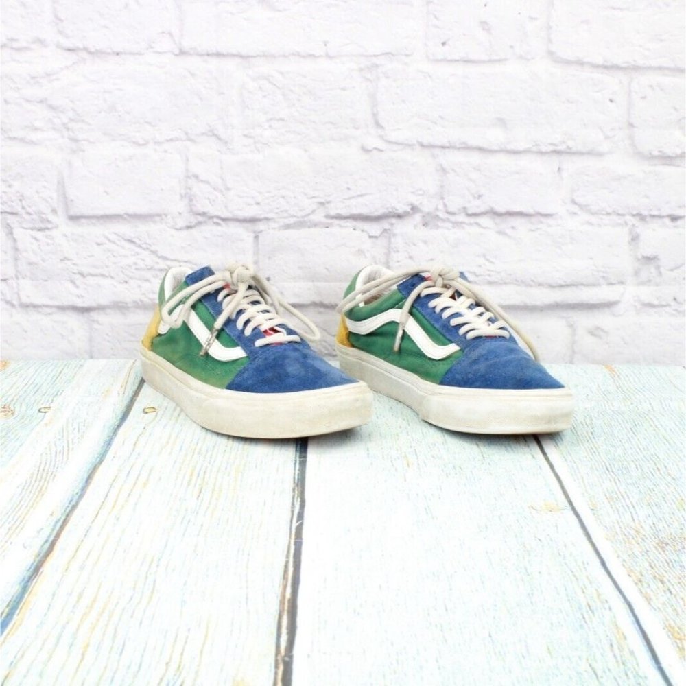 Vans Unisex Multicolor Suede Lace Up Low Sneaker Skate Shoes Size W 8 / M 6.5 - Picture 3 of 9